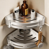 馨沛太空铝浴室置物架免打孔卫生间转角墙角淋浴房厕所三角架篮收纳架