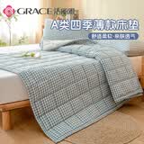 洁丽雅（Grace）A类薄款床褥床垫遮盖物可折叠学生宿舍床褥 0.9x2米床 兰小格