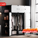 安尔雅简易衣柜收纳柜塑料储物双人双人衣橱非布非实木组装组合单人衣柜