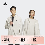 adidas休闲舒适宽松加绒连帽夹克外套男女秋冬阿迪达斯官方轻运动   矾土棕   XXS