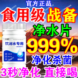 六鹤净水片食用级战备户外饮用水消毒片泡腾片农村井水杀菌漂白除异味 100片*3瓶【买二送一】直接喝