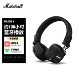 Marshall（马歇尔）MAJOR V耳机头戴式无线蓝牙重低音长续航时尚可折叠户外节日礼物5代耳麦 黑色