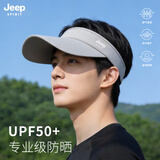JEEP SPIRIT防晒帽男夏季防紫外线太阳帽运动遮阳帽子女棒球空顶帽KD553 浅灰