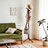 家逸衣帽架实木衣架落地卧室挂衣架立式办公室简易置衣服架子 榉木