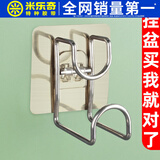 米乐奇厨房置物架免打孔菜盆壁挂式盆架挂钩洗菜篮盆子墙上脸盆收纳架子 拉丝金 1个装