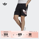 adidas居家拼接运动短裤男装阿迪达斯官方三叶草H09357   黑色/白   S