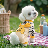 MIKI PAD狗狗衣服小型犬猫衣服春秋季薄款可牵引外出背带裤比熊泰迪雪纳瑞 黄色小熊背带裤 XXL背长45cm（参考体重17-22斤）