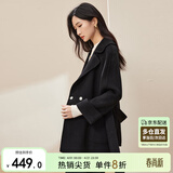 尚都比拉100%羊毛西装领毛呢大衣女冬季可拆卸腰带小个子通勤风双面呢外套