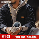 马登工装底特律猎装夹克男美式复古J001巴恩风翻领谷仓外套春季新款 黑色 【男士休闲外套/高级感痞帅/底特律变人】 S