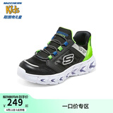 Skechers斯凯奇儿童闪穿鞋无需弯腰一脚蹬男大童运动鞋闪灯鞋跑鞋403843L