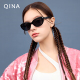 亓那（QINA）【明星同款】猫眼墨镜女防晒太阳镜男潮流小框QN3009A10