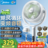 美的（Midea）【3D摇头】直流变频轻音落地空气循环扇家用卧室净化换气扇语音遥控电风扇大风力一级能效GDJ24WYJ