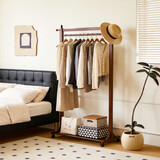 家逸实木衣帽架 衣架落地办公室挂衣架卧室衣架简约大衣服架子