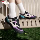 斐乐（FILA）薄巧鞋官方女鞋休闲鞋运动鞋复古2026夏季新款彩石鞋薄底鞋德训鞋 黑/淡灰黄-BB 37.5