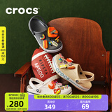 CROCS卡骆驰贝雅卡骆班洞洞鞋轻便耐磨拖鞋一脚蹬休闲鞋|205089 黑色/白色-066 36 /37(220mm)