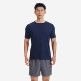 迪卡侬短袖速干衣男吸汗透气半袖上衣运动健身t恤藏青色M-5004507