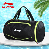 李宁（LI NING) 游泳包 健身包沙滩收纳防水袋 男女干湿分离运动包 770-1黑色