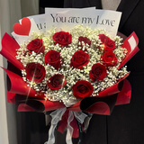幽客玉品鲜花速递红玫瑰花束表白送女友老婆生日礼物全国同城配送 11朵红玫瑰花束【一生一世】