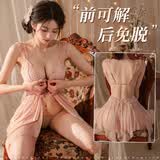 山茶蜜桃情趣内衣性感网纱透视睡裙蕾丝诱惑含胸垫制服女睡衣套装房事战袍