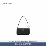 Calvin Klein腋下包休闲通勤包包字母拉链CK女包单肩法棍包 001-太空黑 OS