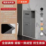 洛雨德马桶壁龛【可定制】嵌入式不锈钢垃圾桶卷纸架卫生间浴室置物架 枪灰【670*400*140】活动门带垃圾桶