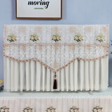 温恋（wenlian）电视机罩防尘罩布艺液晶电视罩防尘罩电视套布艺蕾丝电视防尘罩 左岸花米白开机不取款 55英寸