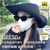 啄木鸟（TUCANO）渔夫帽女夏季防晒帽春秋女帽潮流鱼夫防晒双面仙女遮阳帽帽子男 黑色 单面戴 均码