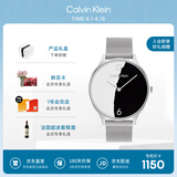Calvin KleinCK手表永恒款钢带黑白个性石英女表女神节新年礼物女25200007