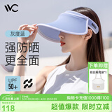 VVC成毅推荐遮阳帽防晒帽子女太阳帽防紫外线女大檐出游空顶帽灰度蓝