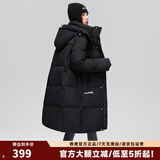 雅鹿官方新款羽绒服女中长款冬季连帽防风加厚粉色保暖女士外套潮HS 黑色Y2407W05720 L 170