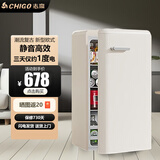 志高（CHIGO）【一级能效】新欧式复古迷你双开门冰箱低能耗静音家用小型电冰箱客厅出租房宿舍防潮冷藏冷冻省电 131L复古白单冷藏【三天仅约一度电+轻音节能】