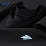 回力短袖t恤男夏季潮牌休闲男士熊猫体恤青少年ins潮流透气纯棉半截袖 黑色(h童年回忆胸标) 【220G重磅】 2XL /185(建议160斤-180斤左右)