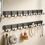 馨沛太空铝衣服挂钩排钩门上免打孔门后毛巾收纳卫生间置物架浴室粘钩