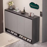 立太鞋柜门口入户柜收纳柜一体靠墙鞋架简易多层家用外楼道玄关柜 【升级加厚15MM板】140-30-100CM金典雅仕灰 E1级