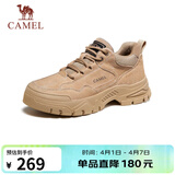 骆驼（CAMEL）男士复古户外登山工装休闲低帮鞋 G13A342170 流沙色 38 