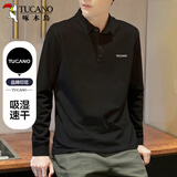 啄木鸟（TUCANO）长袖T恤男春秋季潮流百搭翻领polo打底衫舒适透气休闲上衣服男装