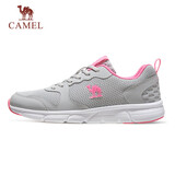 骆驼（CAMEL）网面透气跑步女鞋轻量健步运动鞋子  CD2223L6852 灰/梅红 36