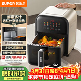 苏泊尔（SUPOR）空气炸锅不用翻面6L可视家用全自动蒸汽嫩炸电炸锅远红外穿透加热免翻面炸锅全金属KD60Y815