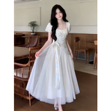 亿梵莎（YIFANSHA）法式新品连衣裙夏季2026年设计感假两件甜美仙女裙修身显瘦中长裙 图片色 均码 【可备注码数】