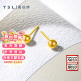 谢瑞麟（TSL）黄金耳钉黄金圆球光面耳钉 YK259 约1.45克