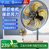 钻石牌（DIAMOND）工业风扇落地家用大风力铝叶强力商用落地电风扇客厅摇头除甲醛工厂立式风扇SY 20寸铜芯电机【5档摇头+金铝5叶】