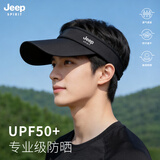 JEEP SPIRIT防晒帽男夏季防紫外线太阳帽运动遮阳帽子女棒球空顶帽KD553 黑色