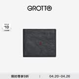 个乐经典羊皮短款钱包手工真皮多卡位卡夹卡包情侣生日礼物 经典黑（木马）