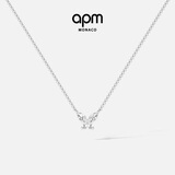 APM Monaco小蝴蝶项链女锁骨链时尚饰品送女友毛衣链 白色 均码