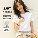 JD FASHION京东自有品牌50支液氨凉感女士t恤短袖圆领正肩2026新款衣服