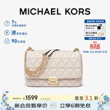 MICHAEL KORS礼物轻奢MK女包SLOAN小香风单肩斜挎腋下包 大号 奶白色