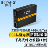 博扬（BOYANG） 千兆SFP收发器 光电转换器 支持14槽机架 防雷防浪涌 SFP接口不含模块 外置电源一台 BY-WG811K