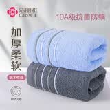 洁丽雅（Grace）抗菌防螨毛巾长绒棉10A级毛巾2条装 纯棉柔软强吸水洗脸巾运动