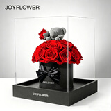 JoyFlower永生花小熊玫瑰花生日礼物高级结婚纪念日女朋友新人实用新婚高档