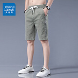 真维斯（Jeanswest）冰丝牛仔短裤男夏季薄款潮流休闲中裤外穿宽松天丝男士五分裤潮牌 果绿色 XL